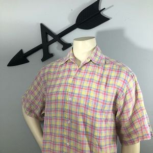 Paul Stuart 100% Linen Button Front size Large